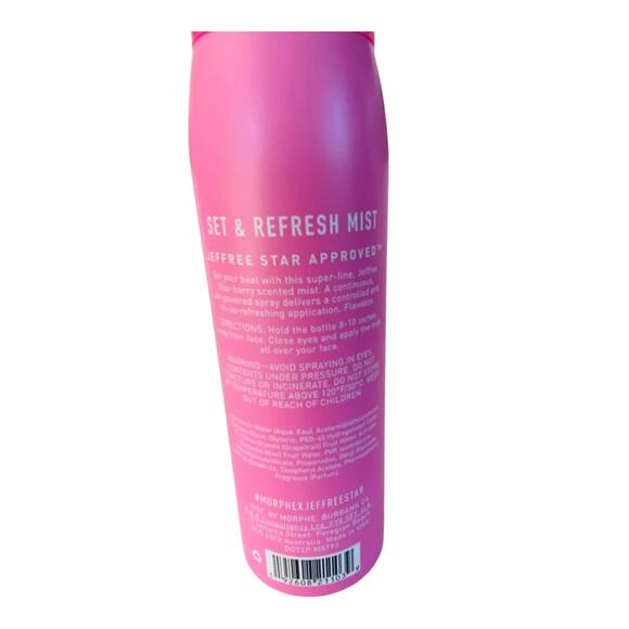 NEW Pink Morphe x Jeffree Star Set & Refresh Mist Star Berry Scent 2.8 oz - Picture 2 of 3